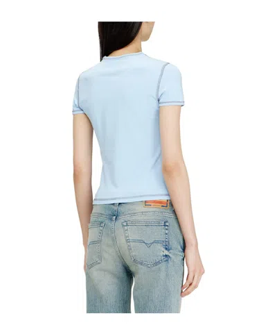 Diesel Fitted Crop T-shirt In Blue