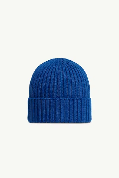 Moncler Wool Beanie In Blue