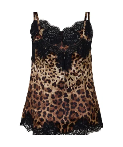 Dolce & Gabbana Leopard Print Camisole In Multi