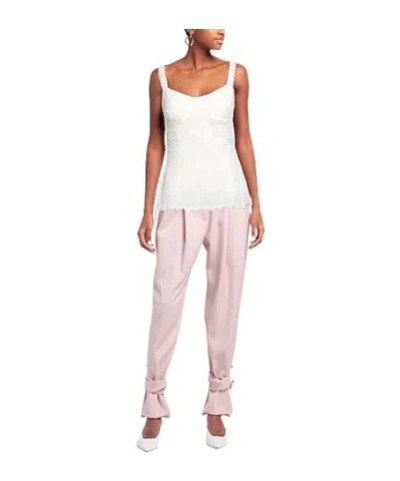 Dolce & Gabbana Solid Lace Top In White
