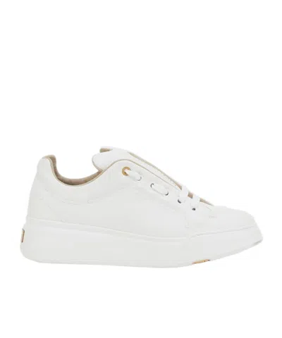 Max Mara Round Head Leather Sneakers In Multi