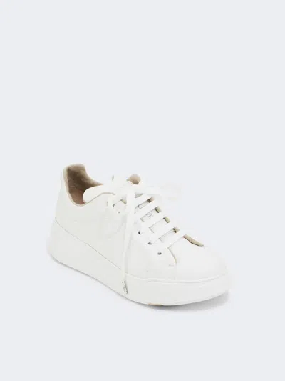 Max Mara Round Head Leather Sneakers In Multi