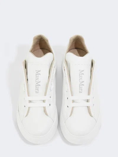 Max Mara Round Head Leather Sneakers In Multi