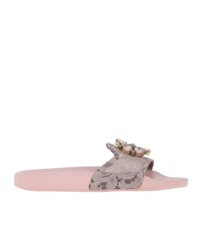 Dolce & Gabbana Solid Color Sandals In White