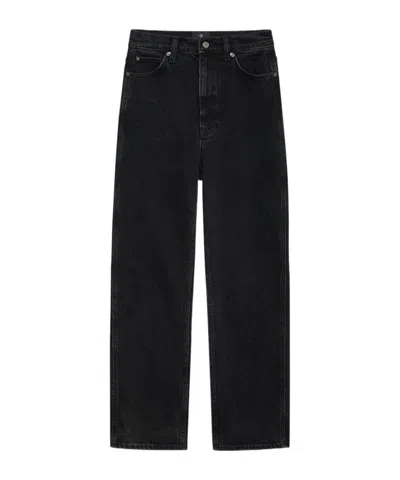 Anine Bing Belt-loop Jeans In Black