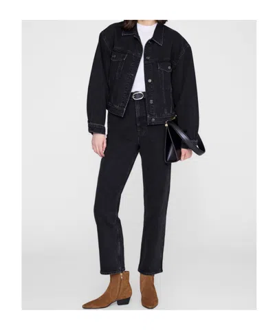 Anine Bing Belt-loop Jeans In Black
