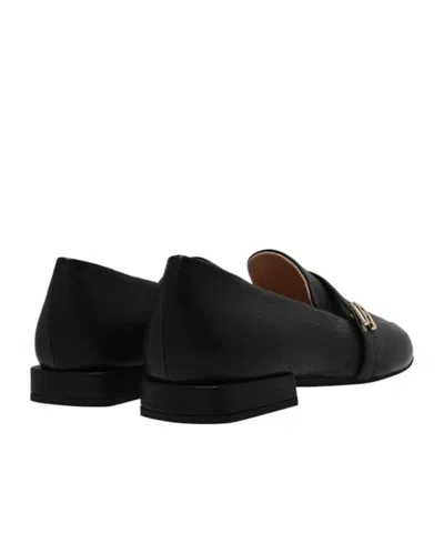 Prada Brushed Leather Loafers In Black