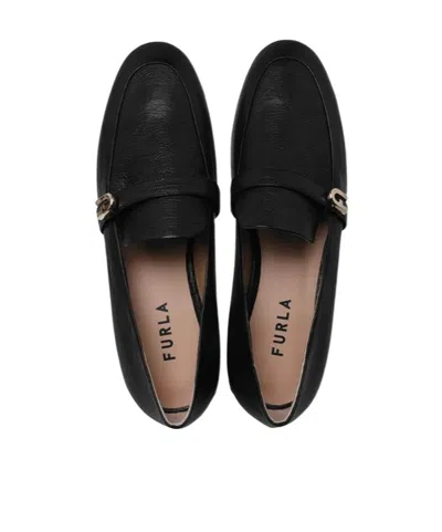 Prada Brushed Leather Loafers In Black