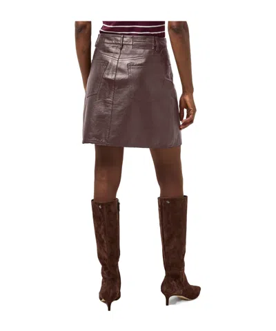 Weekend Max Mara Solid Color Leather Midi Skirt In Brown