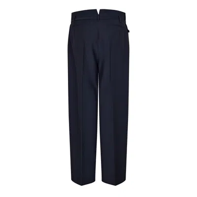 Prada High-waisted Pleated In Blue