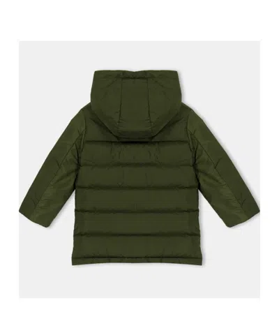 Moncler Logo Patch Down Jacket In Green