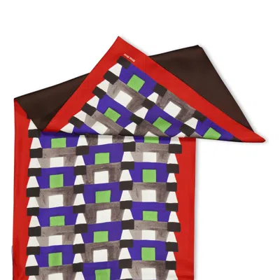 Miu Miu Printed Silk Scarf In Multi