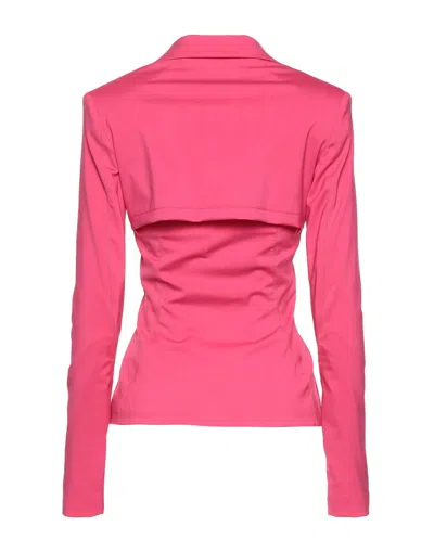 Jacquemus Solid-color Thin Wool Suit In Rose Red