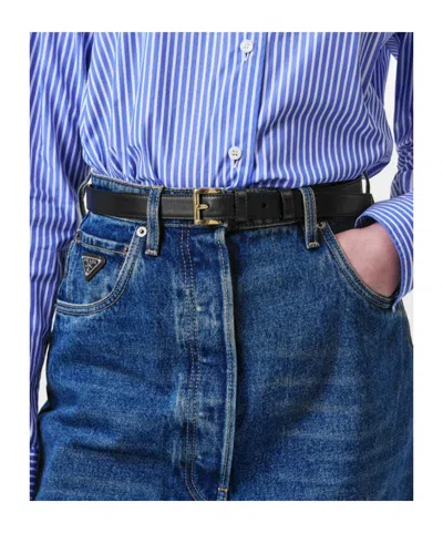 Prada Logo Belt In Black