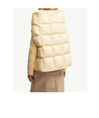 Moncler Asymmetrical Down Cape In Yellow