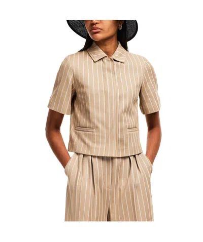 Max Mara Striped Jacket In Nude