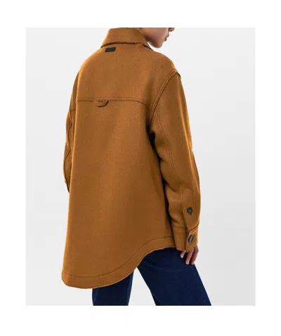 Ami Alexandre Mattiussi Single-breasted Solid Color Coat In Brown