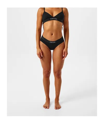 Tom Ford Modal Bra Adjustable Straps Triangle Cups In Black