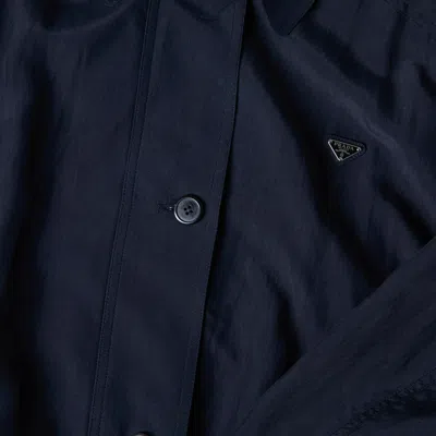 Prada Collared Jacket Elasticated Hem Front Pockets In Yellow