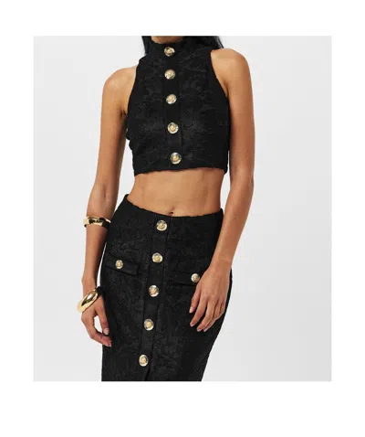 Balmain Baroque Pattern Buttoned Top In Multi