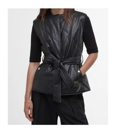 Barbour Riley Leather Jacket In Black