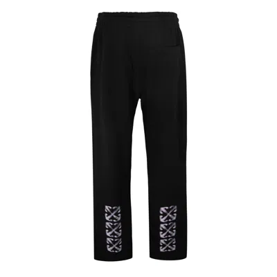 Off-white Printed French Cotton-terry Sweatpants In Black