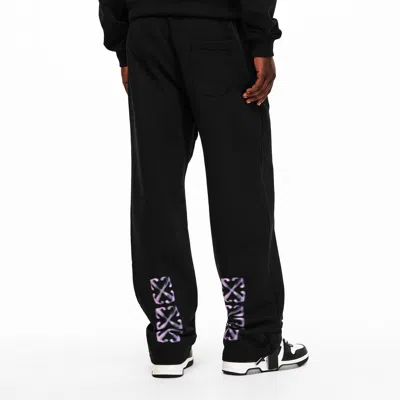 Off-white Printed French Cotton-terry Sweatpants In Black