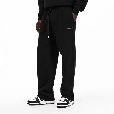 Off-white Printed French Cotton-terry Sweatpants In Black