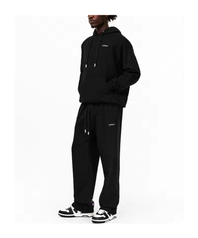 Off-white Printed French Cotton-terry Sweatpants In Black