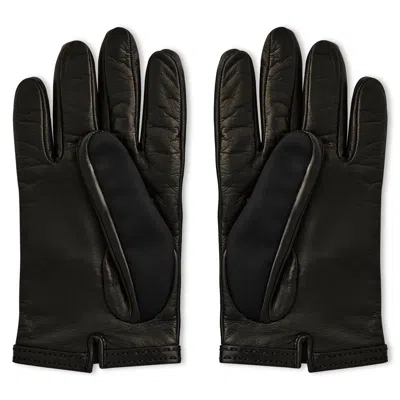 Prada Triangle Gloves In Nero