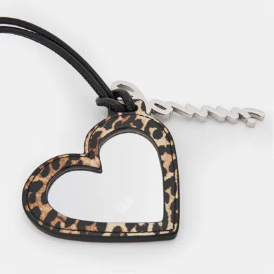 Ganni Heart Shaped Pendant Keychain In Pattern