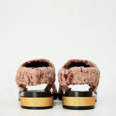Gucci Solid Heeled Sandals In Brown