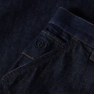 Gucci Solid Color Cargo Jeans In Blue