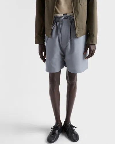 Prada Mohair Wool Bermudas In Gray