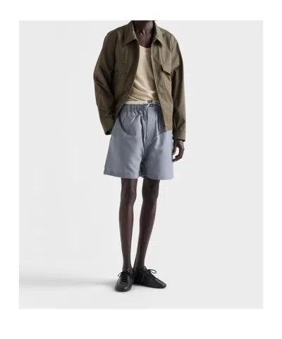 Prada Mohair Wool Bermudas In Gray