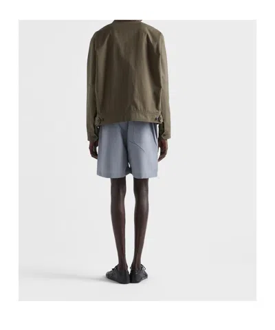 Prada Mohair Wool Bermudas In Gray