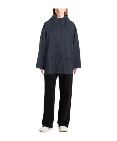 Weekend Max Mara Solid-colored Hooded Jacket In Blue