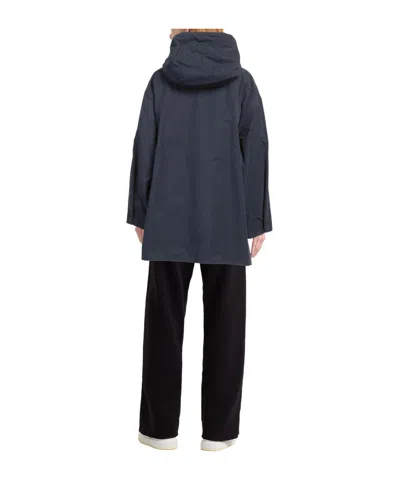 Weekend Max Mara Solid-colored Hooded Jacket In Blue