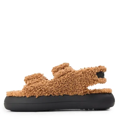Moon Boot Wool Logo Sandals In Black