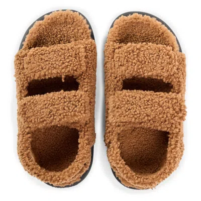 Moon Boot Wool Logo Sandals In Black