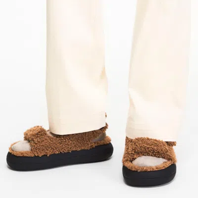 Moon Boot Wool Logo Sandals In Black