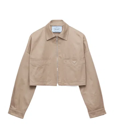 Prada Chino Blouson Jacket In Brown