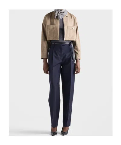 Prada Chino Blouson Jacket In Brown