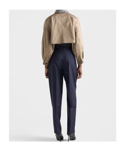 Prada Chino Blouson Jacket In Brown