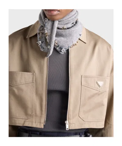 Prada Chino Blouson Jacket In Brown