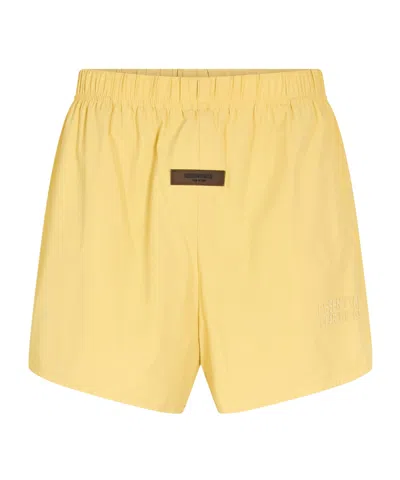 Essentials Drawstring Athletic Shorts In Yellow