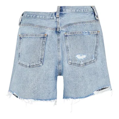 Agolde Denim Shorts With Multiple Pockets In Blue