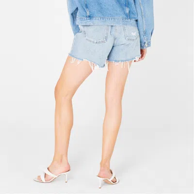 Agolde Denim Shorts With Multiple Pockets In Blue