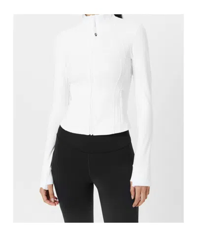 Lululemon Nulu Nylon Defined Cropped Jacket In White