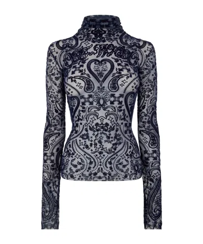 Off-white Paisley-pattern Top In Blue